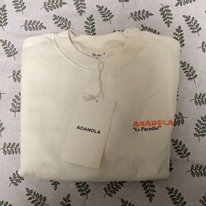 Adanola Le Paradis Cream Crewneck sweatershirt Retro Vibes size Medium
